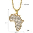 thumbnail image 3 of Hip Hop Iced Out African Africa Map Pendant Golden Silver Color Necklace for Women Men Fashion Party 14K Yellow Gold Jewelry Gift, 3 of 7