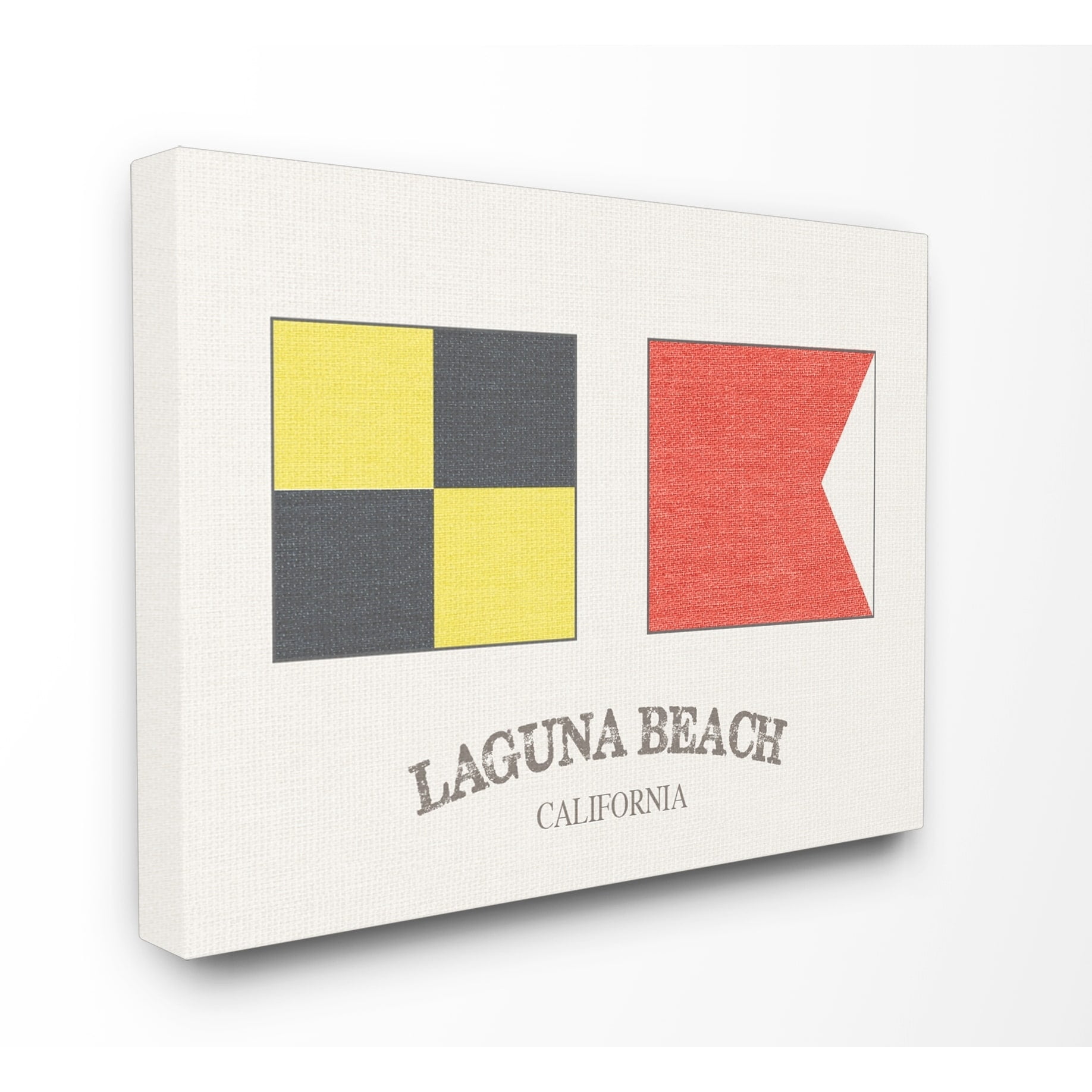 Stupell  Laguna Beach Nautical Flags Stretched Canvas Wall Art 24 x 30