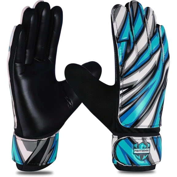 FIGHTSENSE Soccer Goalie Gloves for Kids Youth Boys,Football Goalkeeper Gloves,4mm Latex Palm,Breathable,Anti-Slip Strong Grip,Double Wrist Protection