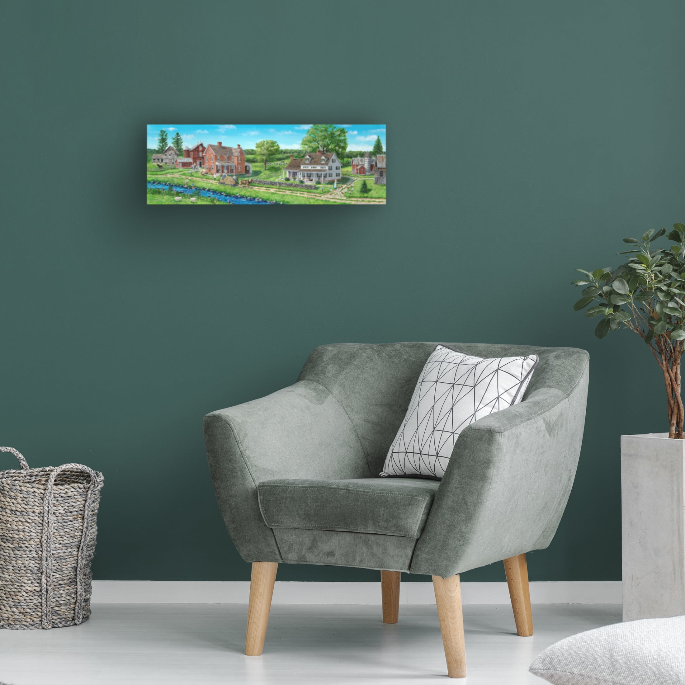 Canvas Wall Art - Bob Fair 'View of Summer' Wall Art for Living Room, Bedroom, or Office Décor by Trademark Fine Art - 47 x 16 Inches