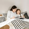 thumbnail image 5 of Homewish Mid Century Geometric 3 Pieces Queen Comforter Set for Teens Boys Girls,Minimalist Stripes Ultra Soft Bedding Sets,Vintage Aesthetic Bedding Comforter Set,Lightweight Room Decor,Reversible, 5 of 8