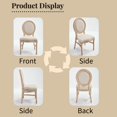 thumbnail image 6 of 2 French Country Beige Upholstered Dining Chairs, Stackable & Disassemblable, 6 of 13