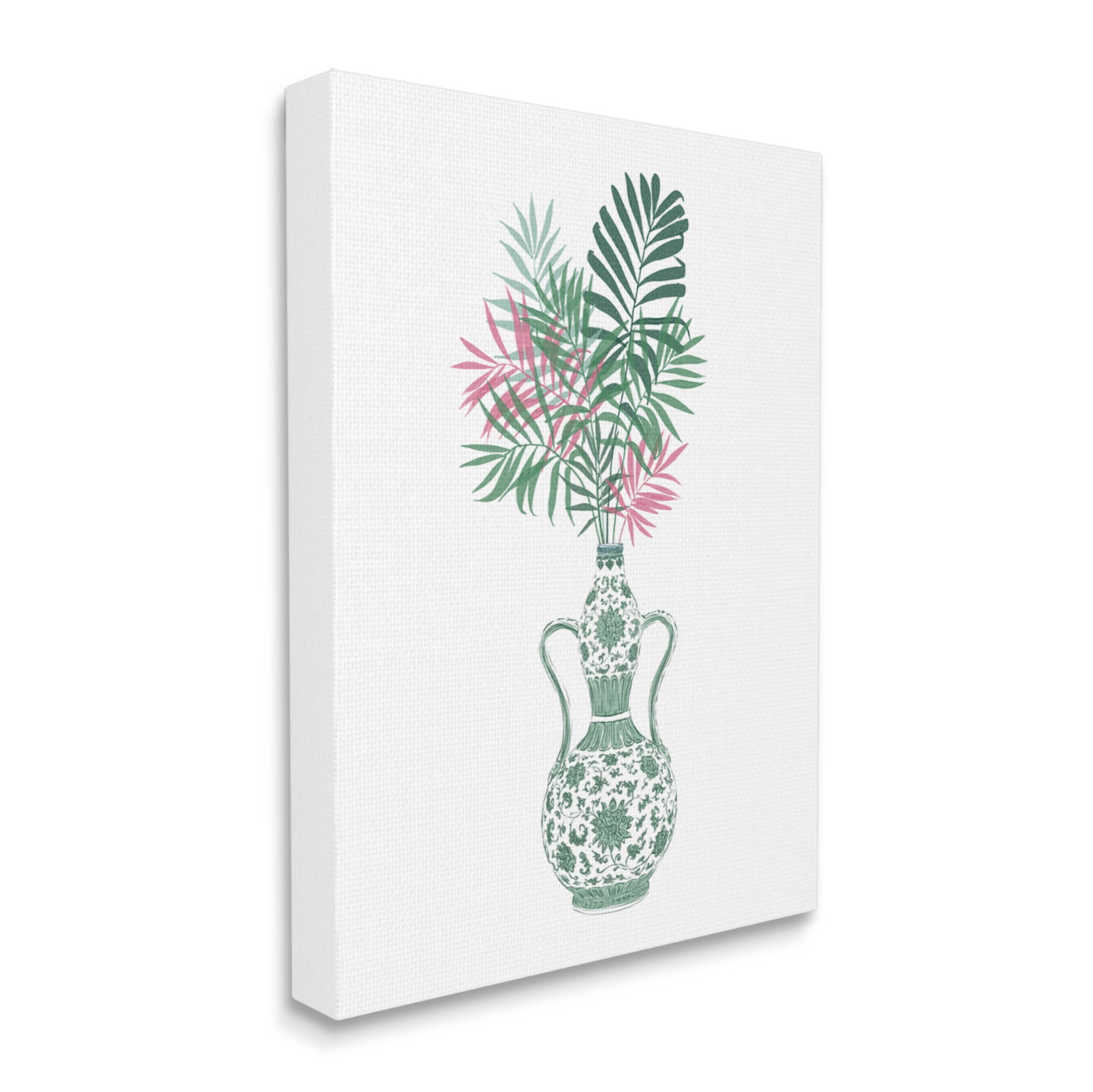 Stupell Industries Tropical Palms Ornate Vase Graphic Art Gallery Wrapped Canvas Print Wall Art, Design by Ziwei Li