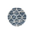 thumbnail image 3 of Unique Loom Hygge Shag Collection Area Rug - Trellis (3' 3" Round Blue/Beige), 3 of 7