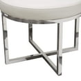 thumbnail image 5 of Round Accent Stool with Padded White Leather Seat, 5 of 8