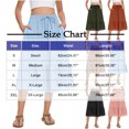 thumbnail image 6 of Women's Boho Flowy Midi Elastic High Waist Retro Pleated A-Line Flared Below Knee Skirts with Pocket, 6 of 6