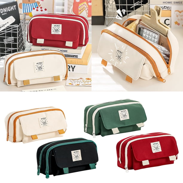 Fiudx Bolsa de Papelería Multicolor, Gran Capacidad para Bolígrafos y Herramientas, Tejido Resistente, Práctico Diseño de Cremallera, Organizador Versátil, Ideal para Oficina o Estudiantes, Tamaño 21