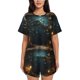 thumbnail image 1 of Balery Magical Library Butterfly Night Conjunto de Pijama para Mujer con Estampado, Dos Piezas de Manga Corta y Shorts, Ropa de Dormir Suave con Cuello Redondo y Bolsillos-4X-Large, 1 of 6