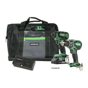 Factory-Reconditioned Metabo HPT KC18DBFL2SM 18V Brushless Lithium-Ion 1/4 in. Cordless Hammer Drill/1/4 in. Cordless Impact Driver Kit (3 Ah) (Refurbished)