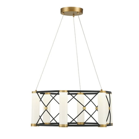 

Aries 6-Light LED Pendant in Matte Black with Burnished Brass Accents