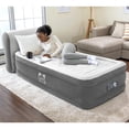 thumbnail image 2 of Sealy: Tritech 18" Air Mattress with 31" Headboard - Twin Size - Built-In AC Pump, Grey & White, Inflatable Bed, Firm Comfort, Storage Bag, 330 lb Cap, 2 of 9