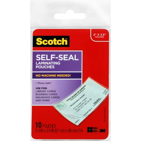 Scotch Self-Sealing Laminating ID Card Pouches