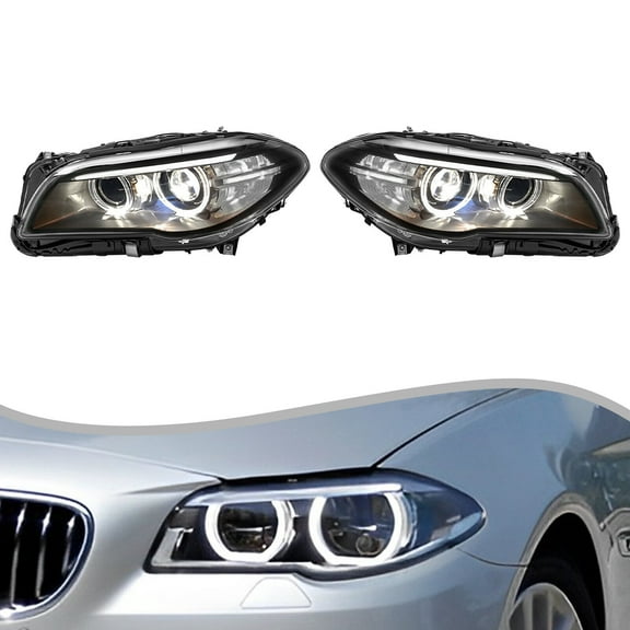 2 Pcs Headlights For 2014-2017 BMW 5 series F10 550i 535i 528i Xenon HID Headlamp Left Right Side Without AFS