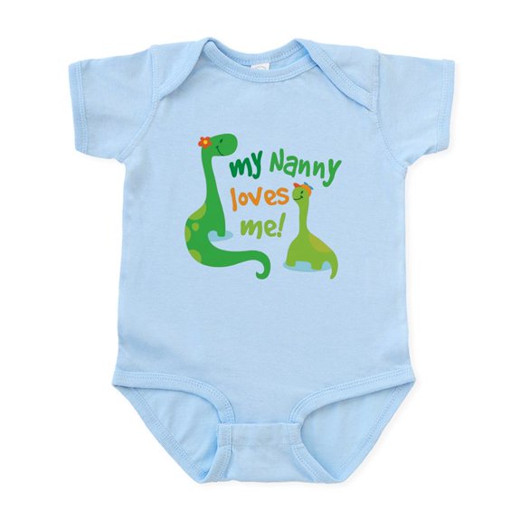 CafePress - My Nanny Loves Me Dinosaur Infant Bodysuit - Baby Light Bodysuit, Size Newborn - 24 Months