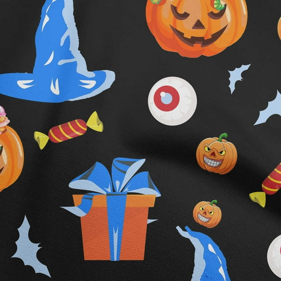 oneOone Polyester Spandex Black Fabric Halloween Fabric For Sewing Printed Craft Fabric By The Yard 56 Inch Wide
