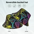 thumbnail image 2 of KLL Neon Bar Drinks Bucket Hat for Women Men Packable Travel Beach Sun Hat Outdoor Rave Accessories Reflective Fisherman Cap, 2 of 7