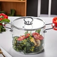 thumbnail image 2 of High borosilicate glass soup pot 7.88 inch/20 cm soup pot with lid/stainless steel handle, binaural, large-capacity high-temperature stew pot, used for electric gas microwave oven pots and pans, 2 of 9