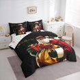 thumbnail image 3 of jejeloiu Lovely Santa Claus 7-Piece Bedding Comforter Set,Chic Xmas Gifts King Bedding Sets,Merry Christmas Bed Sheets For Girls Boys,Red Gray Beige Bedroom Decor Reversible, 3 of 8