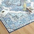 thumbnail image 5 of Softlife Ultra-Thin Chenille Vintage Area Rug Oriental Tribal Antique Carpet Boho Style, 9' x 11', Blue, 5 of 8