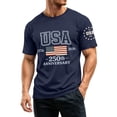 thumbnail image 4 of Homeyce American Flag Shirt for Men Us 250th Anniversary 4th Of July Shirts Short Sleeve American Flag Shirt Crew Neck Independence Day Patriotic Shirts,Blue 5XL, 4 of 6