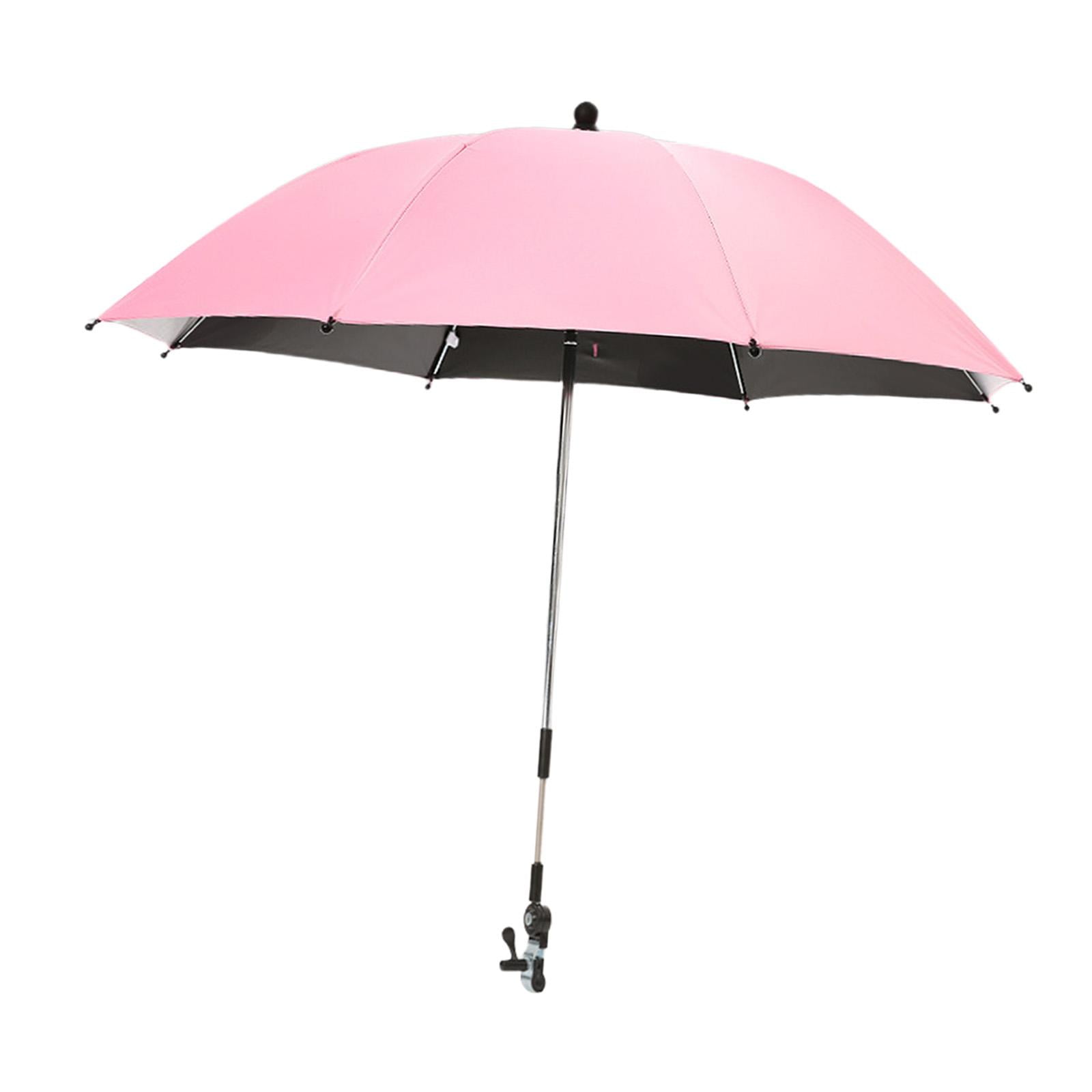 QSTDGVPW Baby Pram Umbrella with Clamp Traveling Summer Outdoor Stroller Parasol pink