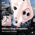 thumbnail image 3 of [5 in 1] Defender Designed for iPhone 13 Case 6.1 Inch, with 2 Pack Tempered Glass Screen Protector + 2 Pack Camera Lens Protector [Military Grade Protection] Shockproof Slim Thin Pink, 3 of 13