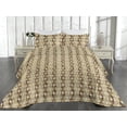 thumbnail image 2 of Ambesonne Retro Quilted Bedspread Set 3 Pcs, Grungy Star Shapes Pattern, Twin, Dark Khaki and Pale Camel, 2 of 4