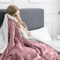 thumbnail image 4 of Ameha Plush Sherpa Bed Blanket Super Ultra Soft Thick Warm Cozy & Fuzzy Reversible Fleece Blanket Adult Pink Throw, 4 of 8