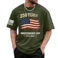 thumbnail image 5 of FINALGANG Mens 1776-2026 250 Years American Flag Print Short Sleeve T Shirt Crewneck Patriotic Tee For 4th Of July Independence Day Summer Wear Army Green XXXL, 5 of 5