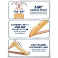 thumbnail image 3 of Perchas de madera Smartor, paquete de 10, resistentes para ropa, 3 of 9