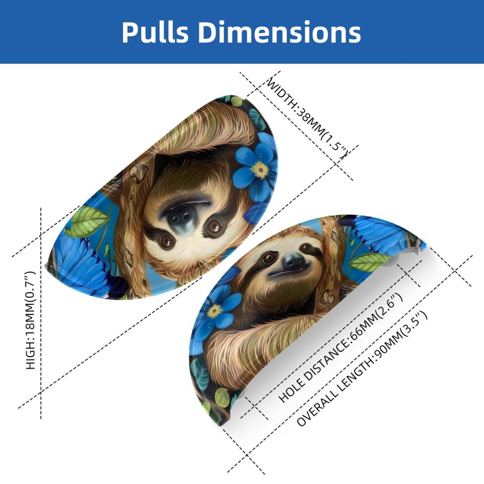 PhooArto 6 Pcs Cup Drawer Pulls, Blue Butterflies Sloth Shell Shape Handles Cabinet Knobs for Dresser Cupboard Closet Wardrobe with Screws