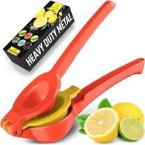Zulay Kitchen 2-in-1 Manual Lemon Squeezer Manual Juicer Citrus Press - Red/Yellow