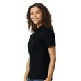 thumbnail image 3 of Gildan Softstyle Women's Pique Polo, 100 Cotton Comfortable Short Sleeve Shirt, Black, Sizes S-2XL, 3 of 5