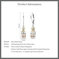 thumbnail image 4 of Gem Stone King 925 Silver and 10K Yellow Gold Dangle Earrings Cushion Morganite Half Moon Moissanite and Lab Grown Diamond (1.54 Carat Cttw), 4 of 4