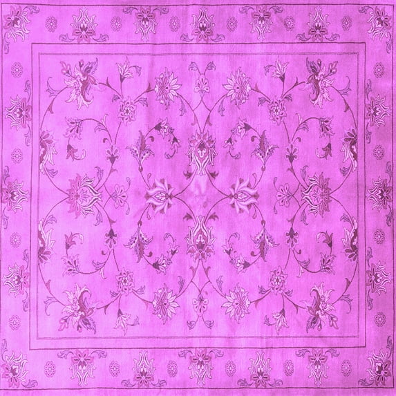 Ahgly Company Indoor Square Persian Purple Traditional Area Rugs, 6' Square
