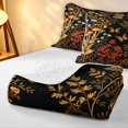 thumbnail image 4 of Homewish Fungus Botanical Mushroom Quilt Full,Daisy Floral Butterfly Full Bedspread Sets,Black Reversible,3 Pieces, 4 of 7
