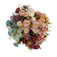 thumbnail image 3 of 2 Manojos Artificiales Crecieron Un 5-rama Bricolaje Planta De Flor De La Decoración para hogar-azul Violáceo Macarena Las flores artificiales de seda, 3 of 8