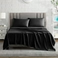 thumbnail image 3 of American Home Collection Brushed Microfiber Sheet Set, Deep Pocket Extra Soft Sheets & Pillowcase Set, 3 Pieces, Twin, Black, 3 of 7