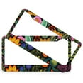 thumbnail image 2 of 2 Pcs Set Colourful Flower License Plate Cover Abstract Wild Flowers Car Tags Frames Holder Quality Aluminum 2 Holes for Women Men Auto Decoration Hardware, 2 of 6