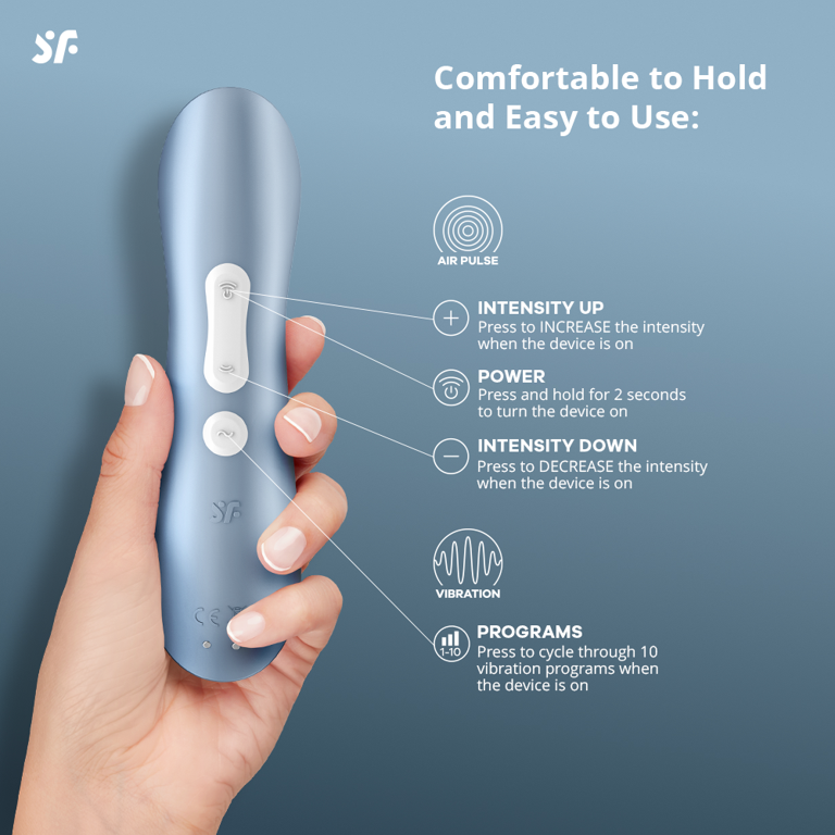 Satisfyer Pro 2+ Air-Pulse Clitoris Stimulating Vibrator - Non-Contact  Clitoral Sucking Pressure-Wave Technology & Vibration, Waterproof,  Rechargeable (Blue)