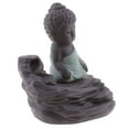 thumbnail image 4 of Quemador Estatua Pequeño Tathagata Meditación Buddha de Cerámica Decoración Dormitorio de Yoga Verde, 4 of 5