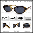 thumbnail image 3 of SA106 Womens Simple Classical Oval Thin Plastic Sunglasses / Tortoise Frame - Black Lens, 3 of 6