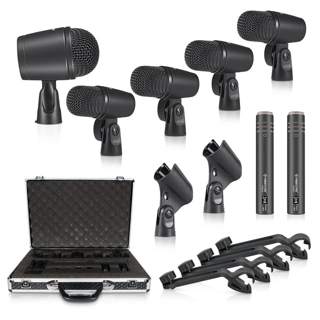 Kit de micrófono de batería Phenyx Pro PTD-10 de 7 piezas totalmente metálico