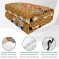 thumbnail image 4 of Quilts Queen Size Bedding Set, Christmas Elk Lightweight Quilted Comforter, Xmas Ball Botanical Brown Checked Polka Dot Soft Reversible Bedspread Coverlet with Pillow Covers for All Season, 90" x 96", 4 of 9