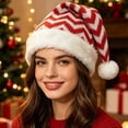 thumbnail image 3 of ABSUYY Womens Christmas Beanie Chevron Zigzag Knit Hat Red White One Size,Size Free Size, 3 of 4