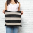thumbnail image 2 of Black White Striped Pillow Covers 20x20 Inch Decorative Throw Pillow Cover, Farmhouse Vintage Shabby Chic Wood Grain Sofa Pillowcases Accent Cushion Case Home Decor Bedroom Living Room, 2 of 6