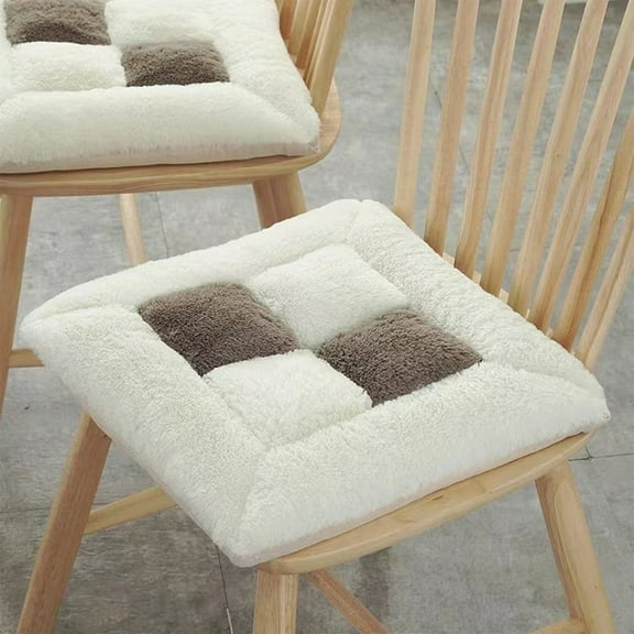 Vfedsrsge Winter Warm Polyester Cushion 15.75x15.75x1.97in - Soft Breathable Multi-Purpose Seat/Lumbar Pillow, Non-Deformable, White for Living Room Bedroom Home Use (1Pc)