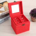 thumbnail image 4 of Oubit Wooden Jewelry Box,Wooden Red Solid Color Jewelry Box Jewelry Case Built for Precision, 4 of 9