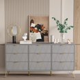 thumbnail image 4 of Anbuy Gray 9 Drawer Dresser for Bedroom with Gold Handles, Long Dresser & Chest of Drawers with Deep Drawers, Modern Wood Dressers for Closet Living Room（Grey）, 4 of 8