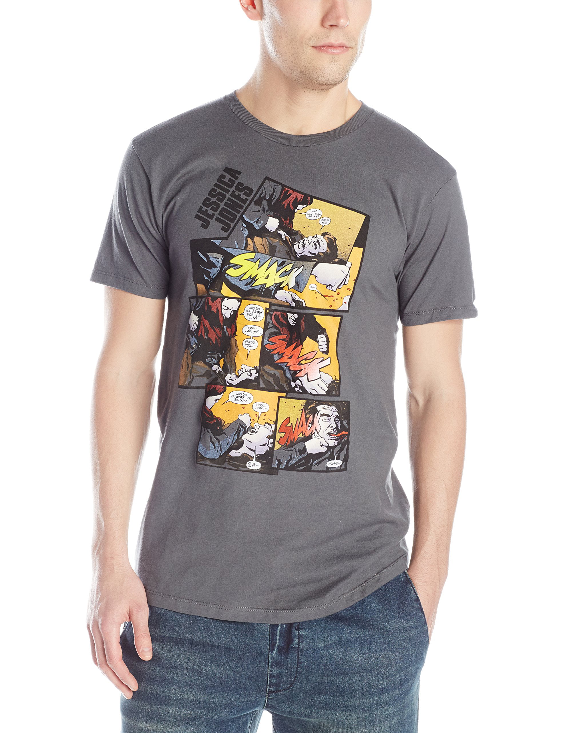 Marvel Herren Comic Strip Logo T-Shirt